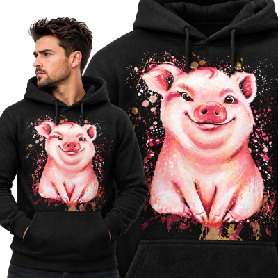 BLUZA Z KAPTUREM ZWIERZĘTA   ŚWINKA